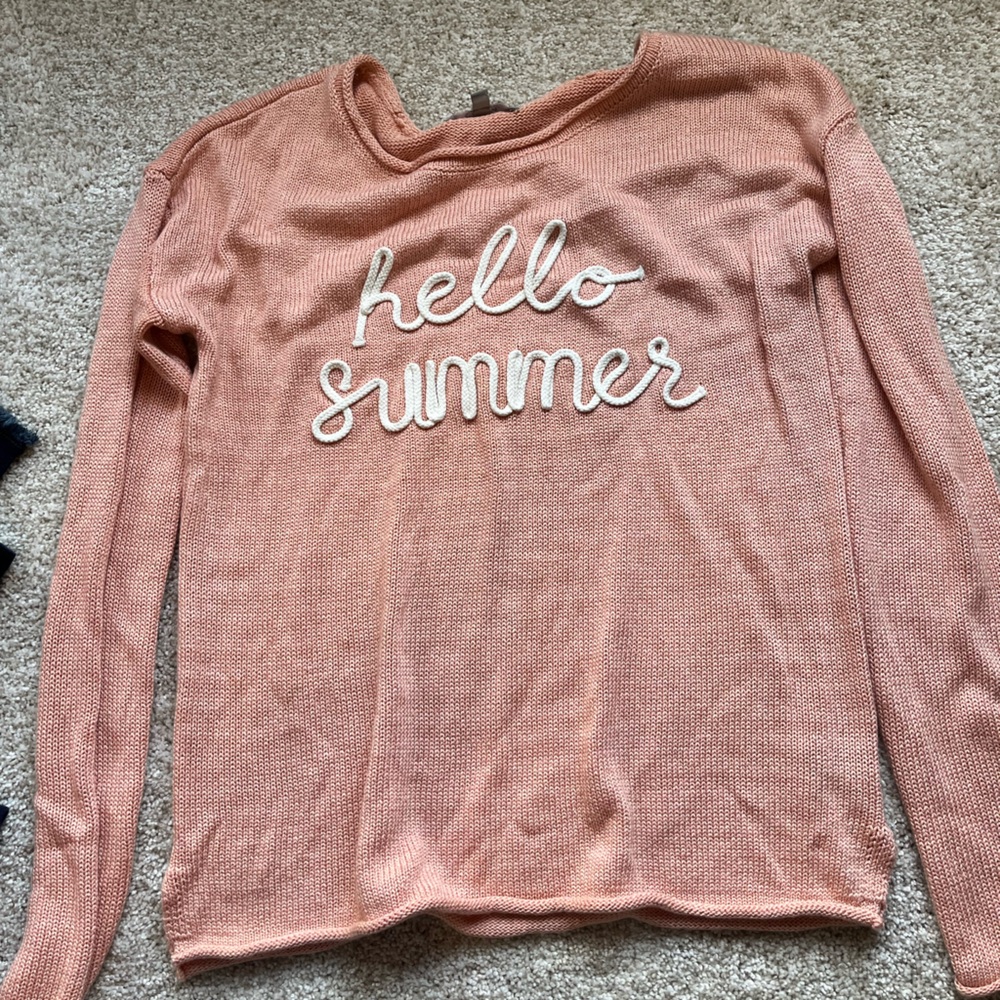 Marled Reunited Clothing Hello Summer Sweater Womens Sz M Coral
